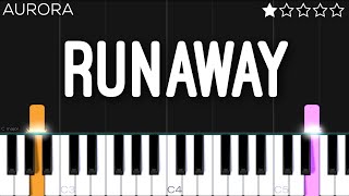 AURORA - Runaway | EASY Piano Tutorial chords