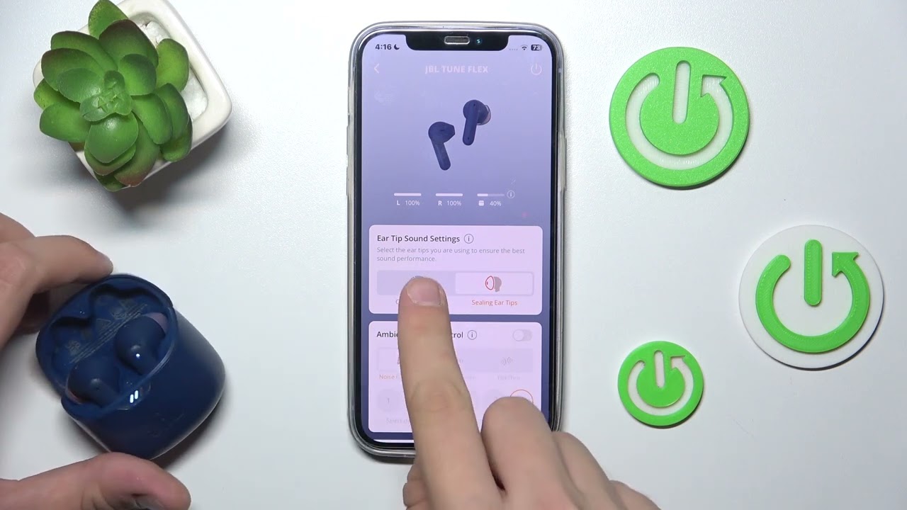 Как изменить режим насадок на наушниках JBL Tune Flex