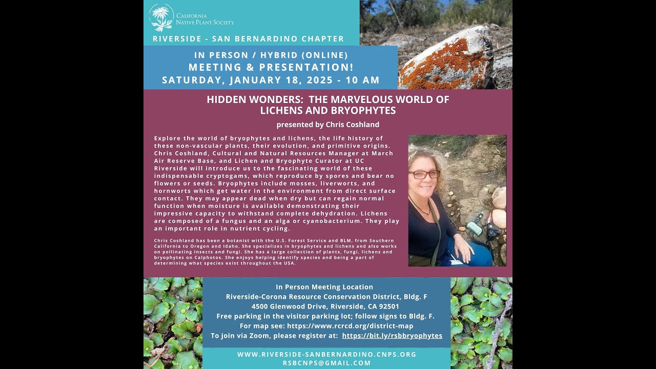 Hidden Wonders: The Marvelous World of Lichens and Bryophytes with Chris Coshland