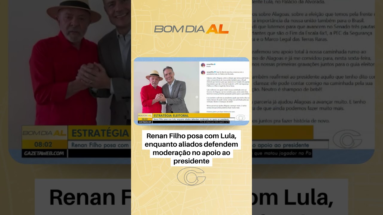 Renan Filho posa com Lula, enquanto aliados defendem moderação no apoio ao presidente
