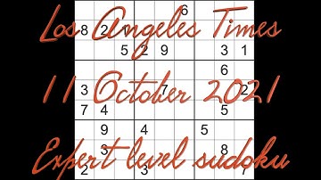 Sudoku solution – Los Angeles Times sudoku 11 October 2021 Expert level