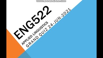 ENG522 Applied Linguistics Grand Quiz
