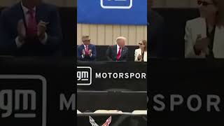 Trump watches drag races at GM’s Michigan proving grounds #shorts