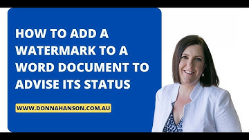 Word 365 - How to Add a Watermark to a Microsoft Word Document to advise Document Status