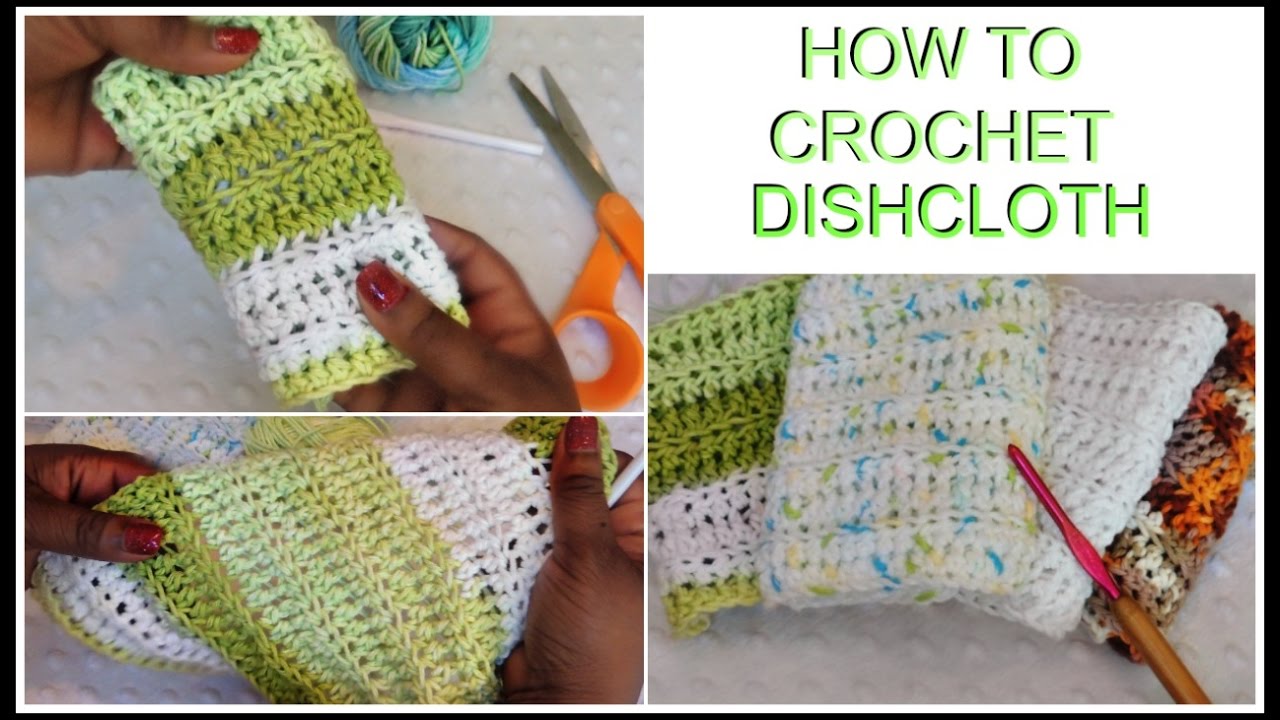 Beginner Cotton Crochet Washcloth Tutorial - Easy 