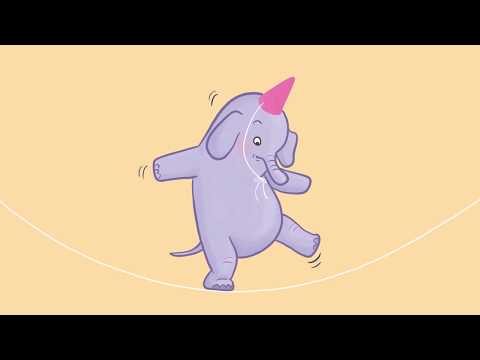 En elefant balanserade