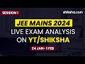 Jee mains 2024 live question paper analysis on shikshacom