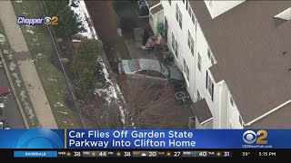 Car Flies Off Garden State Parkway Into Clifton Home