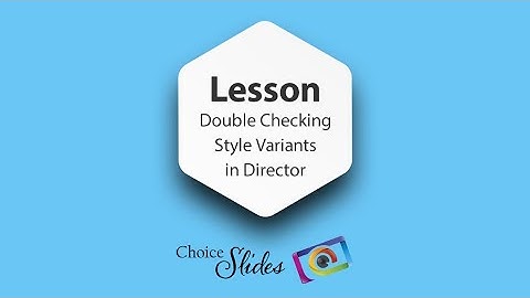 Lesson - Double Checking Style Variants in Photopia Director