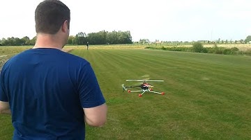 trex 550e 3gx v2 maiden flight part 1