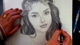 رسم بنات سهل ، رسم بنت سهل خطوة بخطوة للمبتدئين بالرصاص ، تعلم رسم وجه بنت كيوت