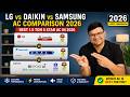 Lg vs Samsung vs Daikin AC Comparison 2026 ⚡ Best 1.5 Ton 5 Star AC 2026