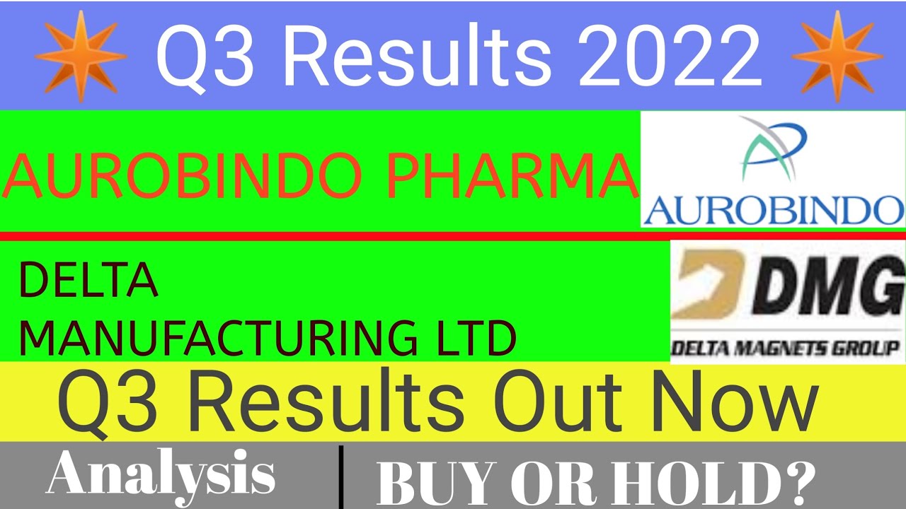 AUROBINDO PHARMA q3 results 2022 | DELTA MANUFACTURING LTD q3 Results 2022 | AUROBINDO PHARMA Share