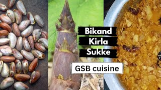 Bikand Kirlu Sukke | kanile curry recipe | Konkani Recipe | Jackfruit seed bamboo shoot curry