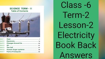 Class -6 /Term -2/Lesson -2/ Electricity/ Bookback Answers