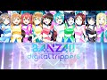 BANZAI! digital trippers - Aqours feat. Hatsune Miku (Color Coded, Rom, Kan, Eng)