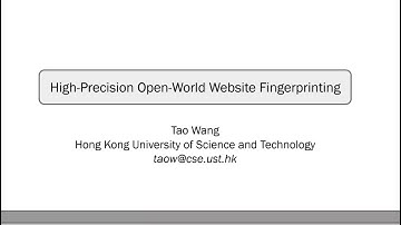 High Precision Open World Website Fingerprinting