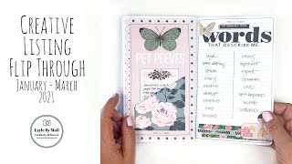 Creative Listing, Traveler's Notebook Style January-March 2021 - Layle By Mail