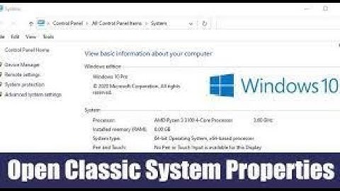 *How to view old system properties*|Classic control panel