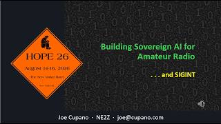 Building Sovereign AI for Amateur Radio & SIGINT