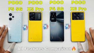 Poco X6 Pro VS Poco X5 Pro VS Poco F5 VS Poco F4 Speed Test And Comparison All Features