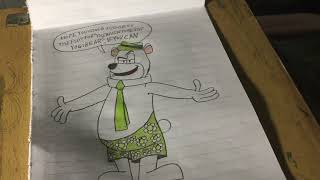 Drawing & Colouring Yogi Bear w/ his shorts on for @TheOfficeandGummiBearsFan and @Get_YT_Views.299