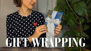 ASMR Wrapping a Book Gift 🎁 Bubble Wrap, Ribbon and *French Accent*