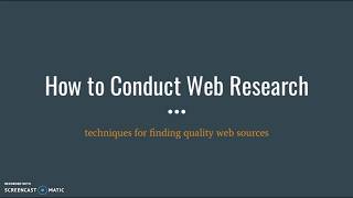 Famous How to Conduct Web Research, Part I: Introduction, Common Errors, Evaluating Sources Profile