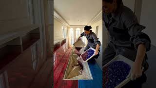 THIS RUBY vs SAPPHIRE FLOOR IS INSANE 😱 Crystal River Epoxy Transformation #shorts