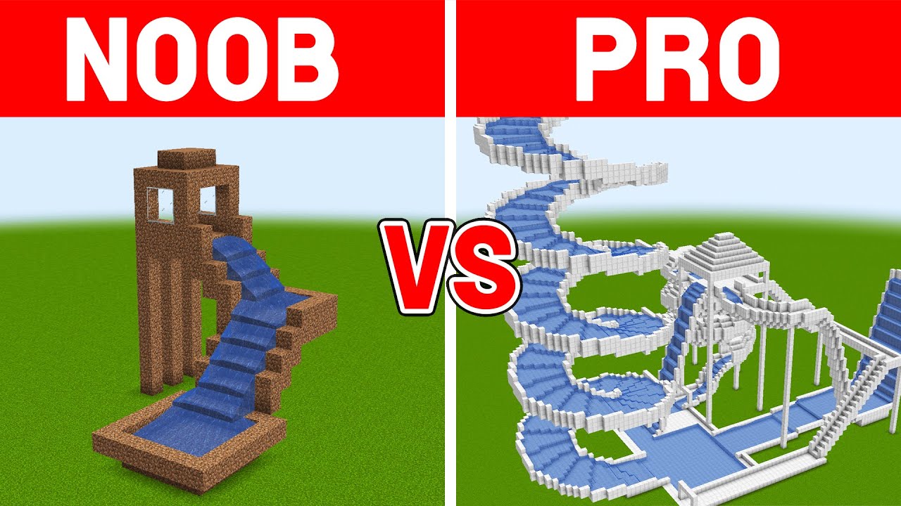 Minecraft NOOB vs PRO: WATERPARK BUILD CHALLENGE
