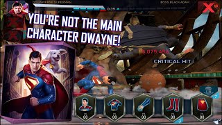 سوبرمان من عالم دي سي ضد الزعيم ذا روك بلاك آدم | لعبة Injustice 2 Mobile screenshot 5