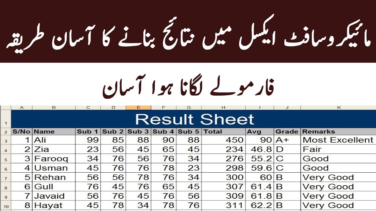 How To Make Result In Excel Class 11 YouTube how-to-make-result-in-excel-class-11-youtube