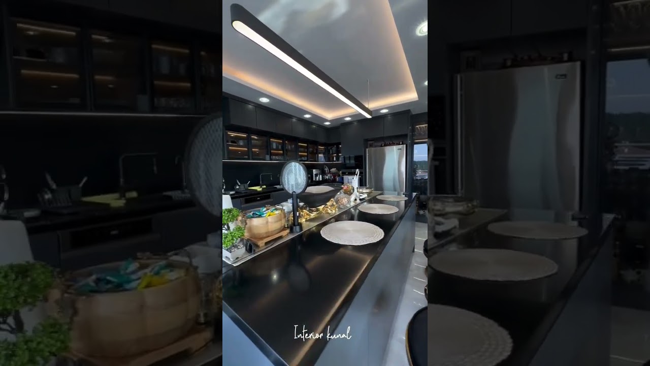 luxury kitchen with dining table 