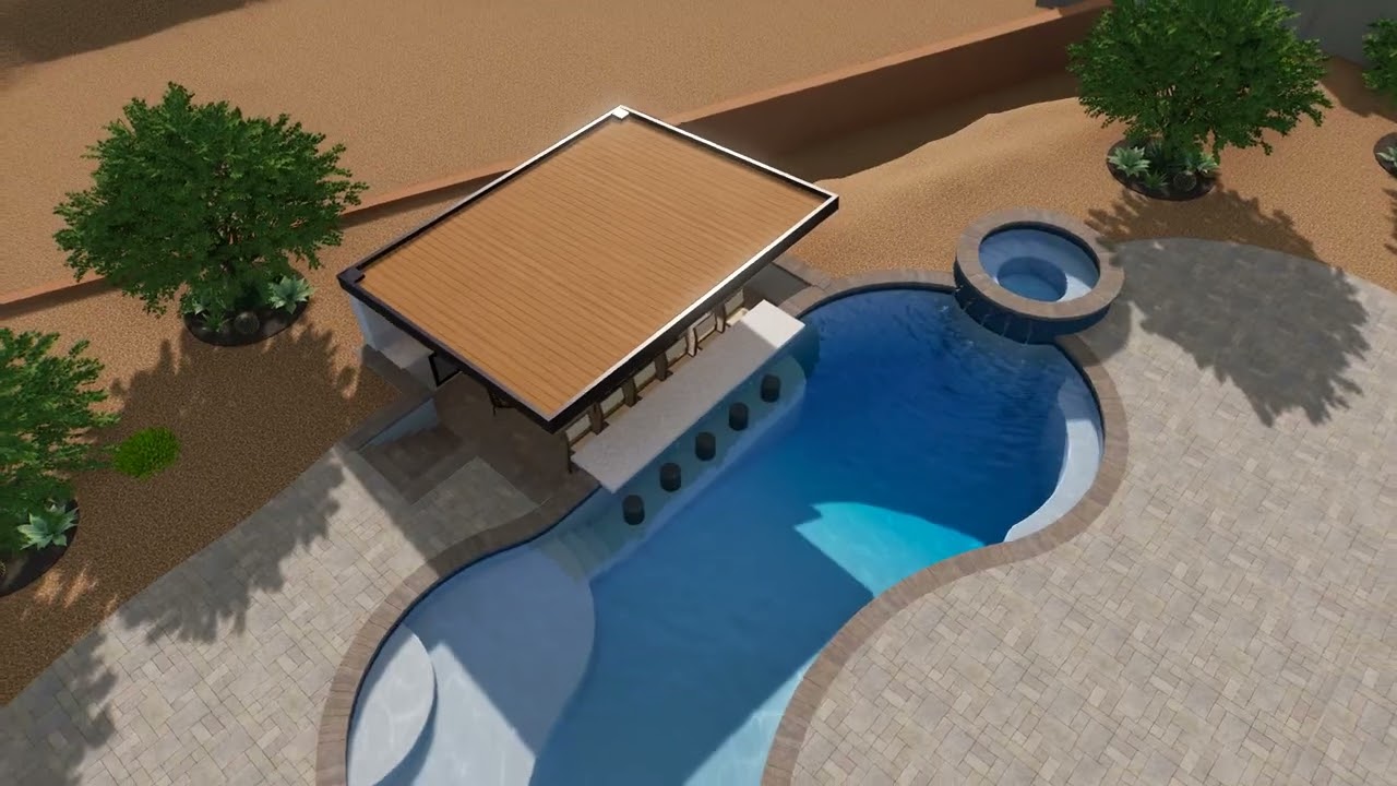 Pool, spa, and entertainment area V3