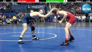 157 -  Kyle Dake (Cornell) vs John Nicholson (Old Dominion) - 2012 NCAA Wrestling 2nd Round