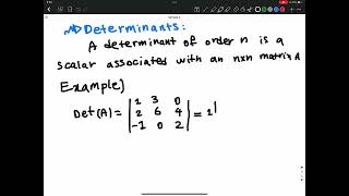 Lecture 2, Part1 - Eigenvalue Problems, Eigenvectors, Determinants, Rank of a Matrix, Orthogonality