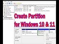 How to Create Partition in windows 10 &amp;Windows 11/ Create New drive/  make New Partation for Windows