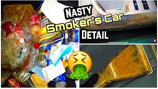 Super Cleaning A SMOKER’S Filthy Car |Disaster Car Detailing | Insane Interior Transformation!