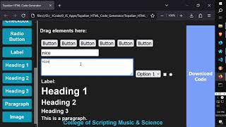 JavaScript HTML Code Generator by Christopher Topalian