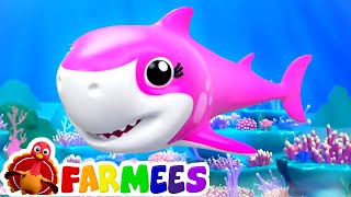 laughing baby shark daddy shark shark family fun song nursery rhymes kids songs farmees