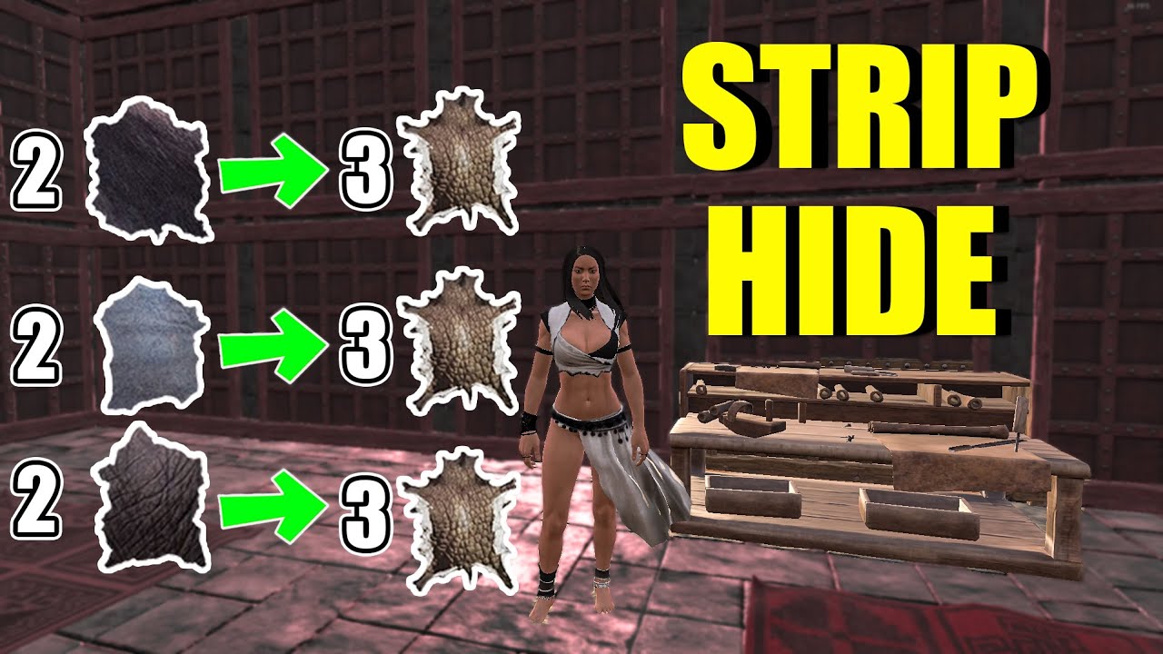 Как добыть больше шкуры в Conan Exiles — снимайте шкуру, чтобы получить больше смолы!: Шкура медв...