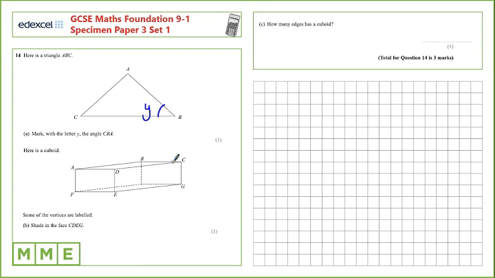 GCSE Maths EDEXCEL Specimen Set 1 Foundation     Paper 3   Q14 Geometry