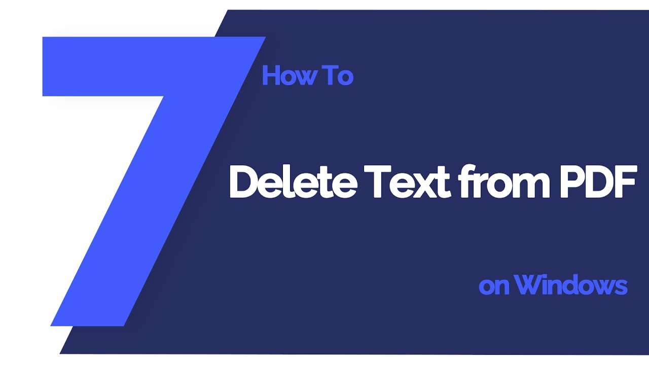 How To Delete Text From PDF On Windows PDFelement 7 YouTube