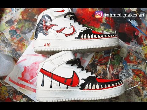 CUSTOM NIKE AIR FORCE - VENOM YouTube