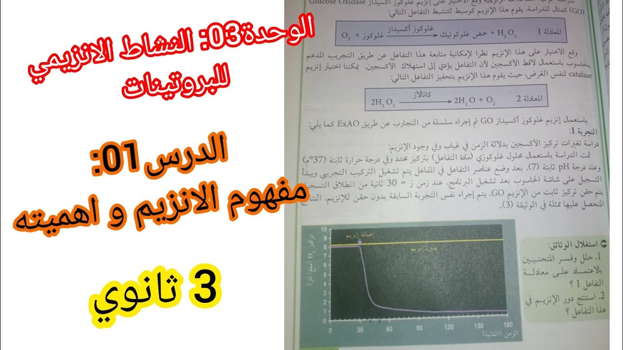 الوحدة 02: النشاط الانزيمي للبروتينات بكالوريا