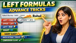 ADVANCE LEFT FORMULAS in Excel | LEFT+FIND, MID, RIGHT (Very Easy!)