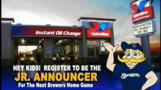 Valvoline Instant Oil Change Brewers Jr. Announcer!