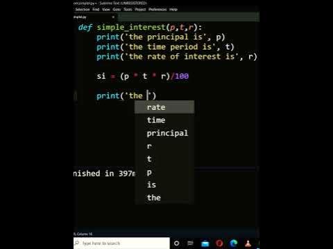 #2 Simple Interest Program in Python||Python for beginners||Series2 ...