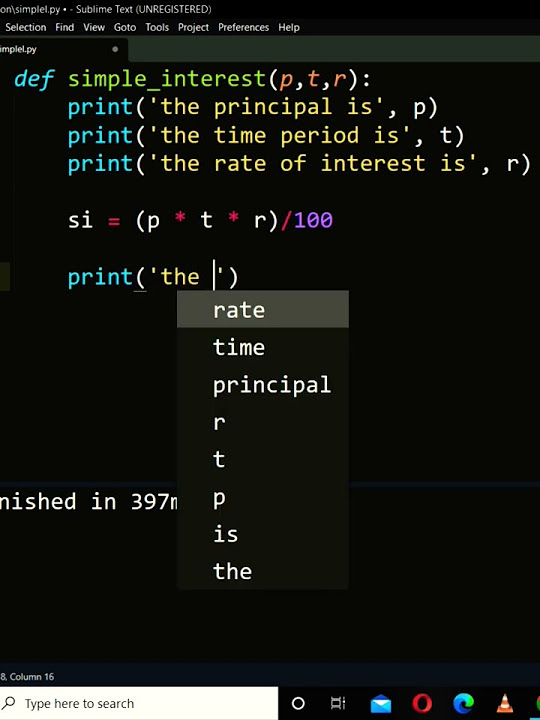 #2 Simple Interest Program in Python||Python for beginners||Series2 ...