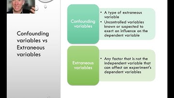 Extraneous variables vs confounding variables